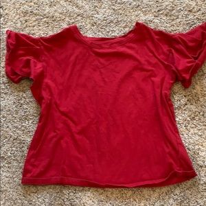Red plain BP ruffle/ flair short sleeve